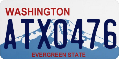 WA license plate ATX0476
