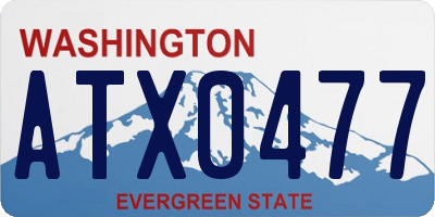 WA license plate ATX0477