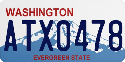 WA license plate ATX0478