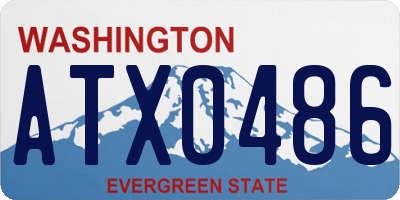WA license plate ATX0486