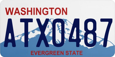 WA license plate ATX0487