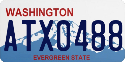 WA license plate ATX0488