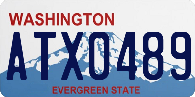 WA license plate ATX0489