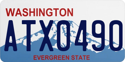WA license plate ATX0490
