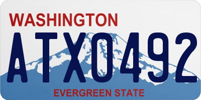 WA license plate ATX0492