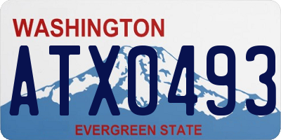 WA license plate ATX0493