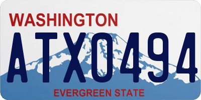 WA license plate ATX0494