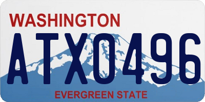 WA license plate ATX0496