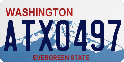 WA license plate ATX0497