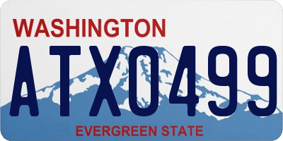 WA license plate ATX0499
