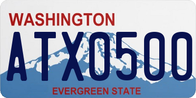 WA license plate ATX0500