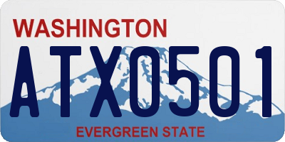 WA license plate ATX0501