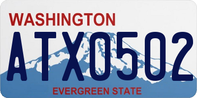 WA license plate ATX0502
