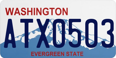 WA license plate ATX0503