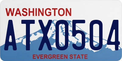 WA license plate ATX0504