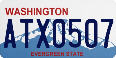 WA license plate ATX0507