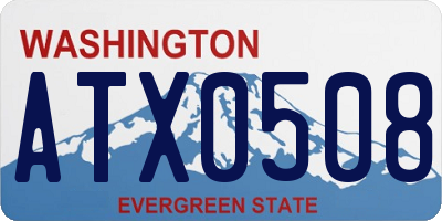 WA license plate ATX0508