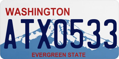 WA license plate ATX0533