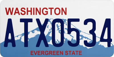WA license plate ATX0534