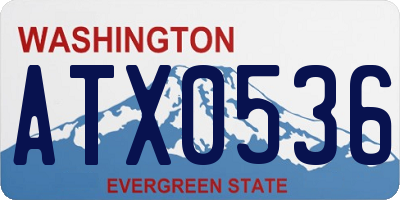 WA license plate ATX0536