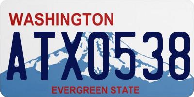WA license plate ATX0538