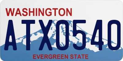 WA license plate ATX0540