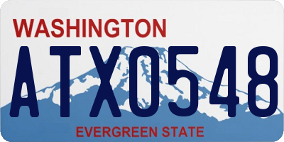 WA license plate ATX0548