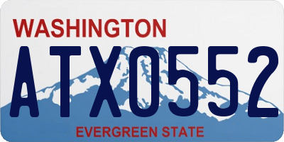 WA license plate ATX0552