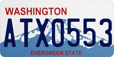 WA license plate ATX0553