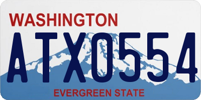 WA license plate ATX0554