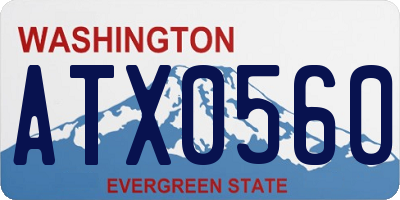 WA license plate ATX0560
