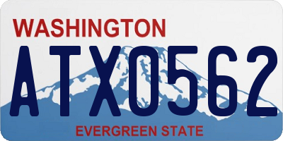 WA license plate ATX0562
