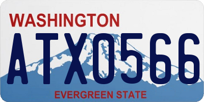 WA license plate ATX0566