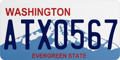 WA license plate ATX0567