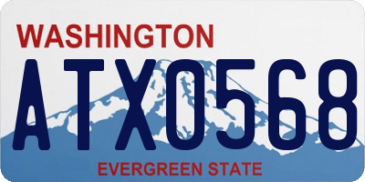WA license plate ATX0568