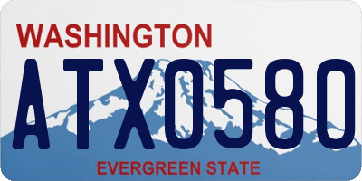 WA license plate ATX0580