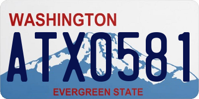 WA license plate ATX0581
