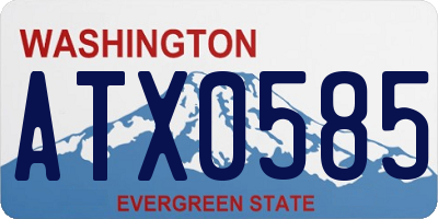 WA license plate ATX0585