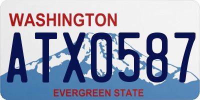 WA license plate ATX0587