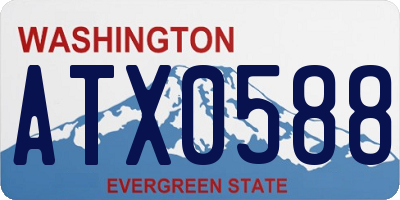 WA license plate ATX0588