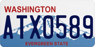 WA license plate ATX0589
