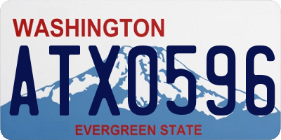 WA license plate ATX0596