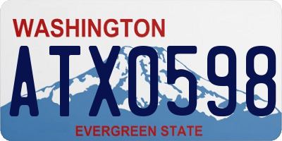 WA license plate ATX0598