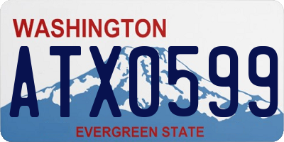 WA license plate ATX0599