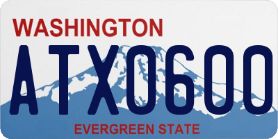 WA license plate ATX0600