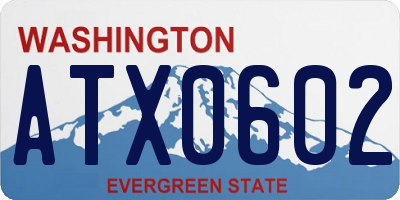 WA license plate ATX0602