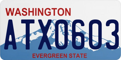 WA license plate ATX0603