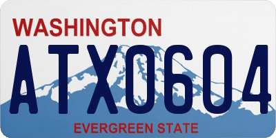WA license plate ATX0604