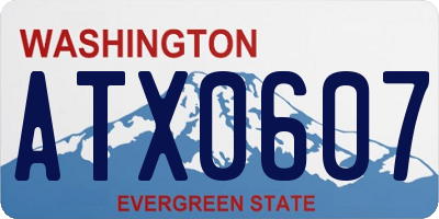 WA license plate ATX0607