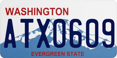 WA license plate ATX0609